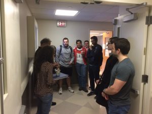 Students waiting outside class