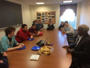 Students meeting with Physics professors